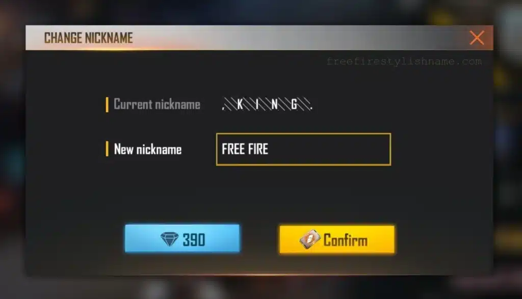 Espaço invisível Free Fire pequeno médio grande - Para NICK do Free Fire