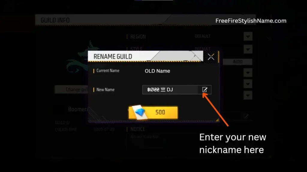 Free Fire Name Style